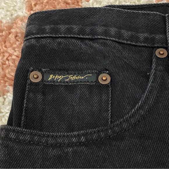 Vintage Betsey Johnson Jeans Black Denim Mini Skirt Sz L - Picture 4 of 9
